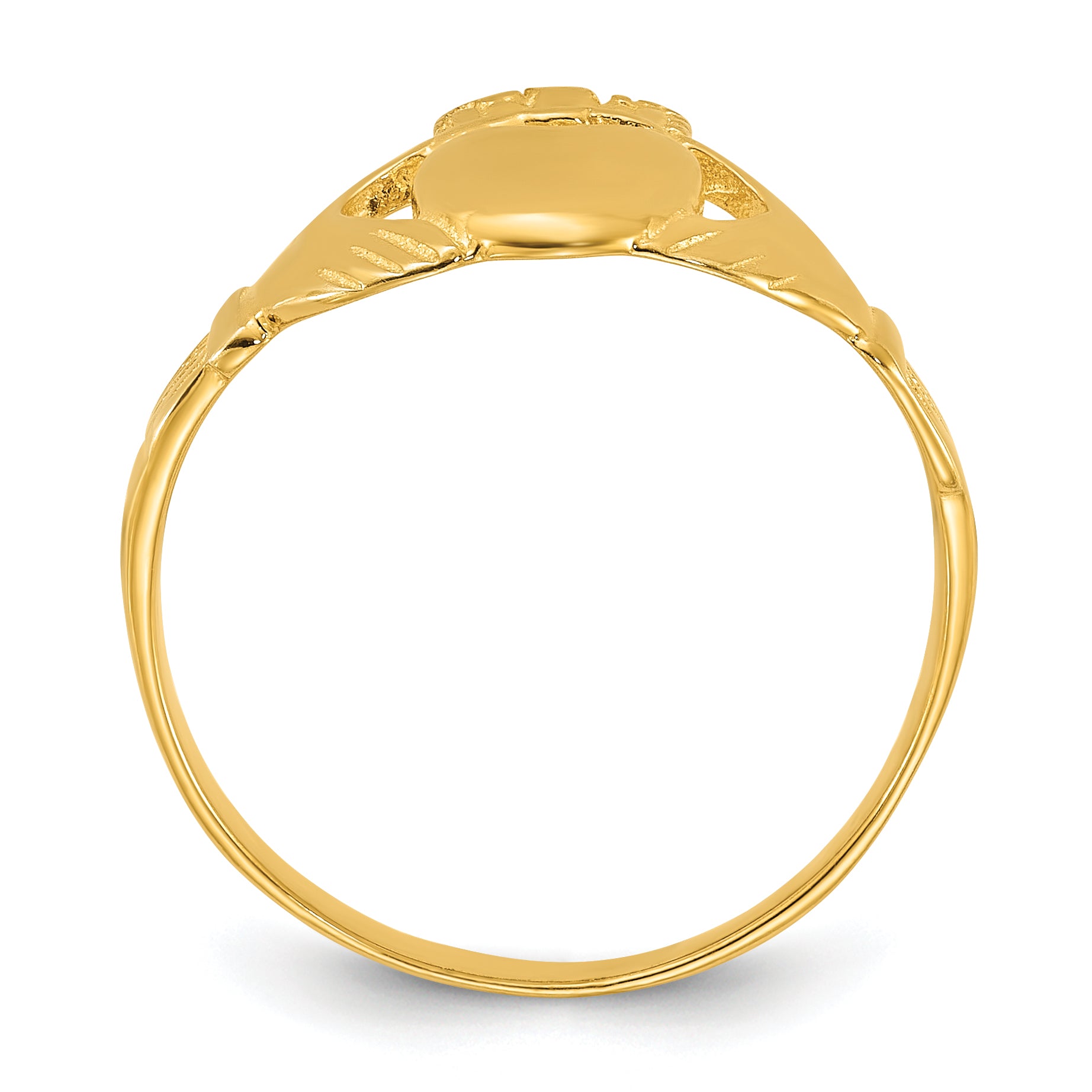 Sterling Silver Gold-tone Polished Claddagh Ring Secondary image
