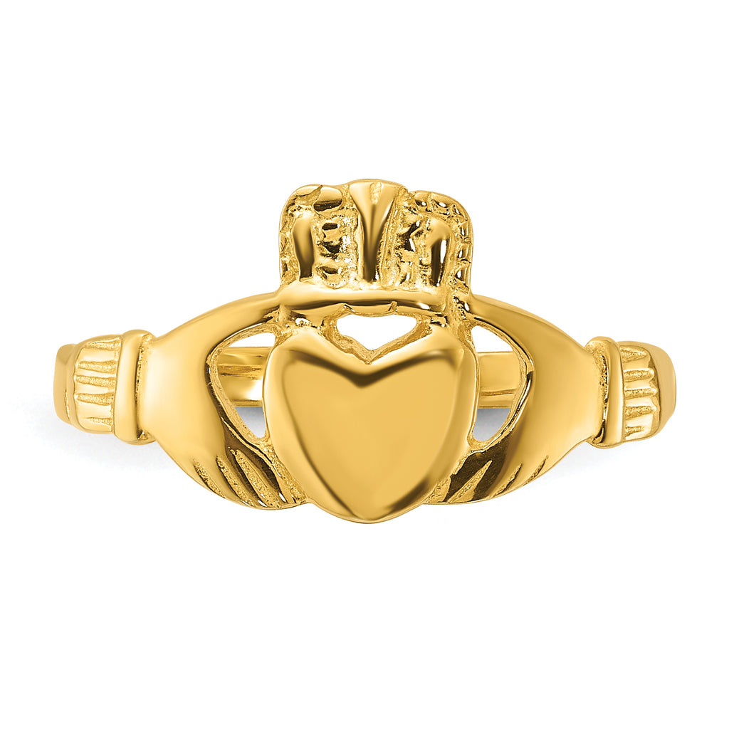 Sterling Silver Gold-tone Polished Claddagh Ring