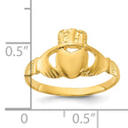 Sterling Silver Gold-tone Polished Claddagh Ring