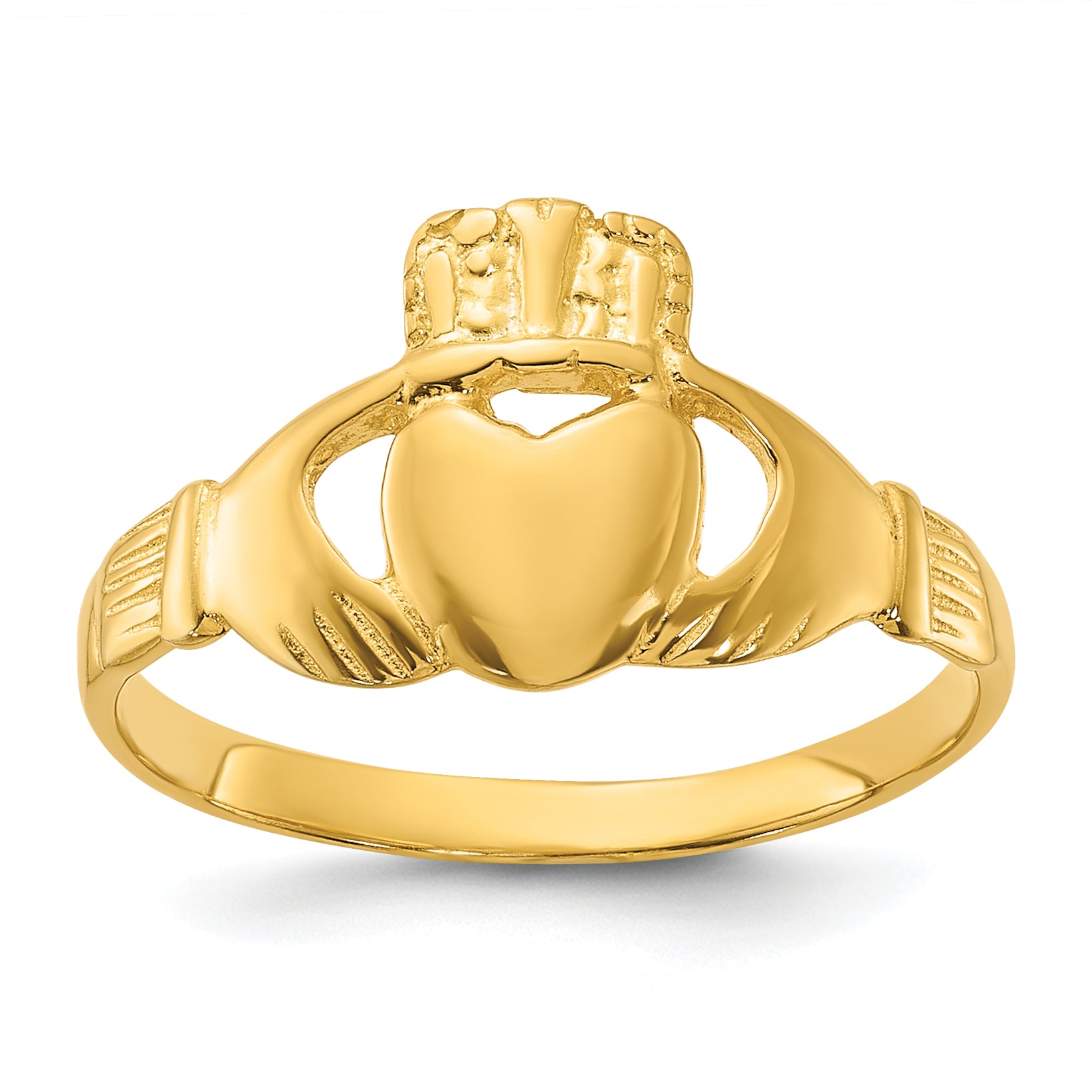 Sterling Silver Gold-tone Polished Claddagh Ring Main image