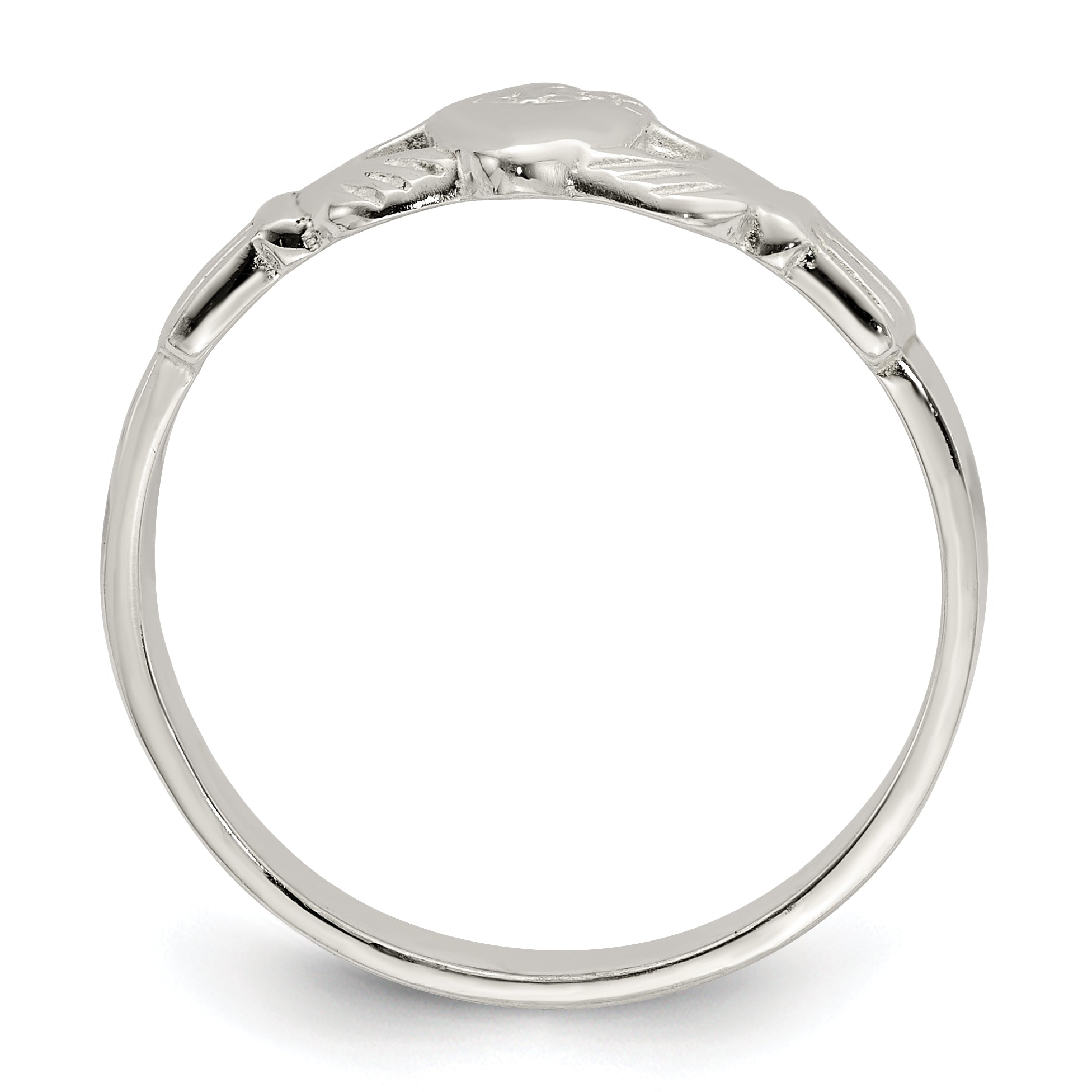 Sterling Silver Solid Claddagh Ring Secondary image