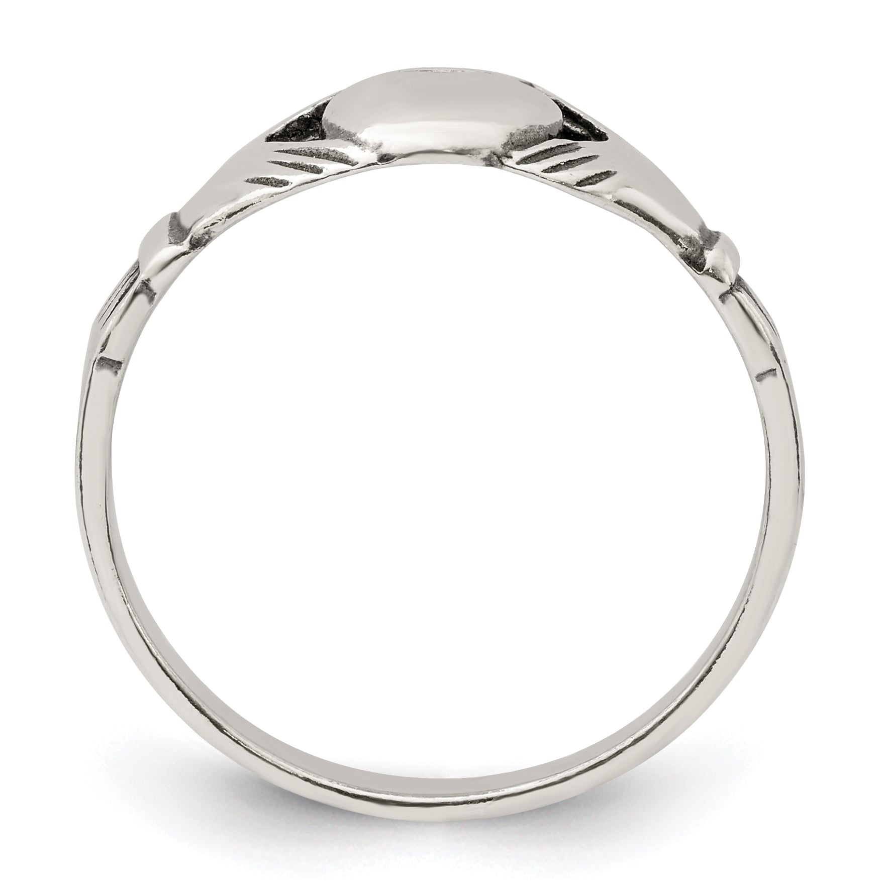 Sterling Silver Antiqued Claddagh Ring Secondary image