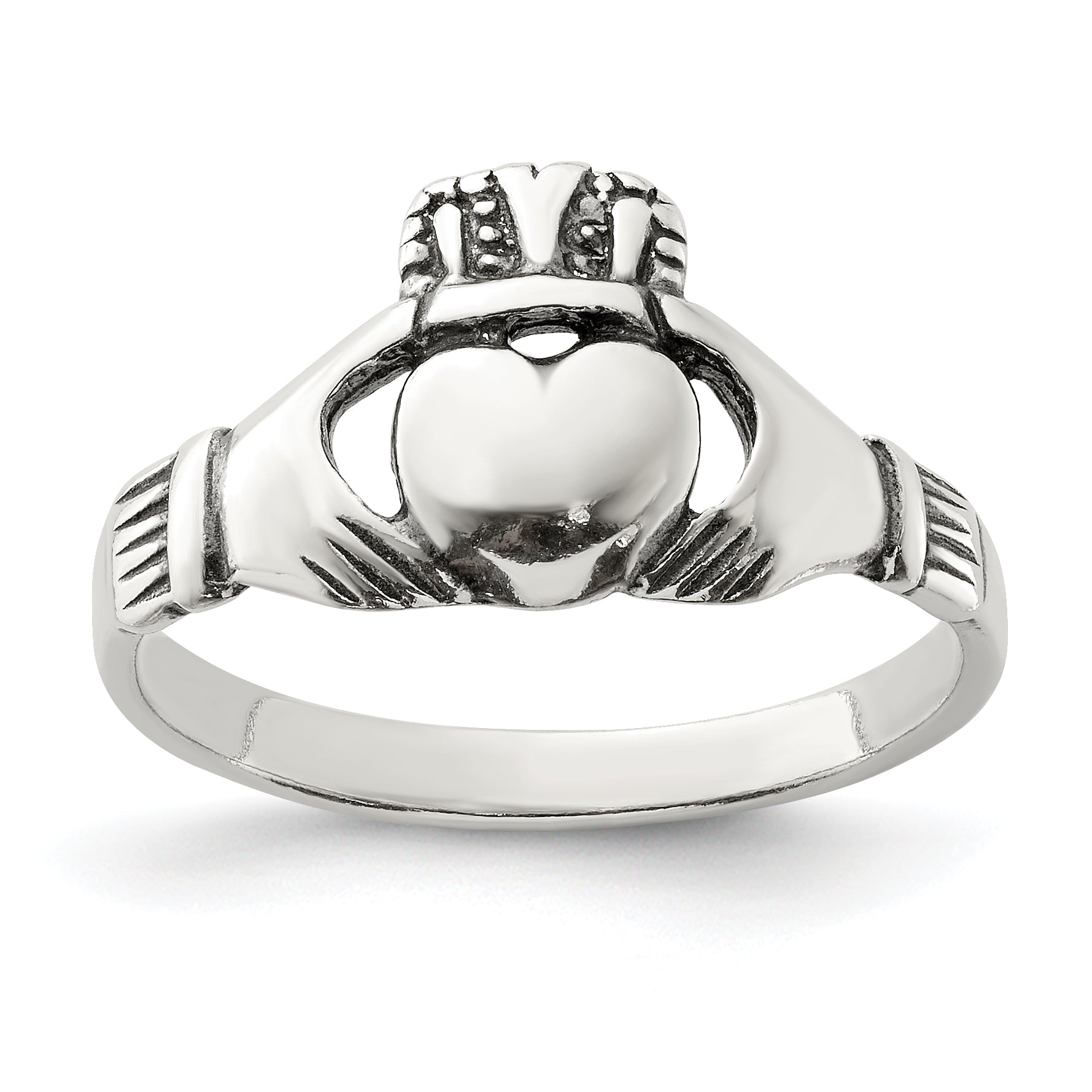 Sterling Silver Antiqued Claddagh Ring Main image