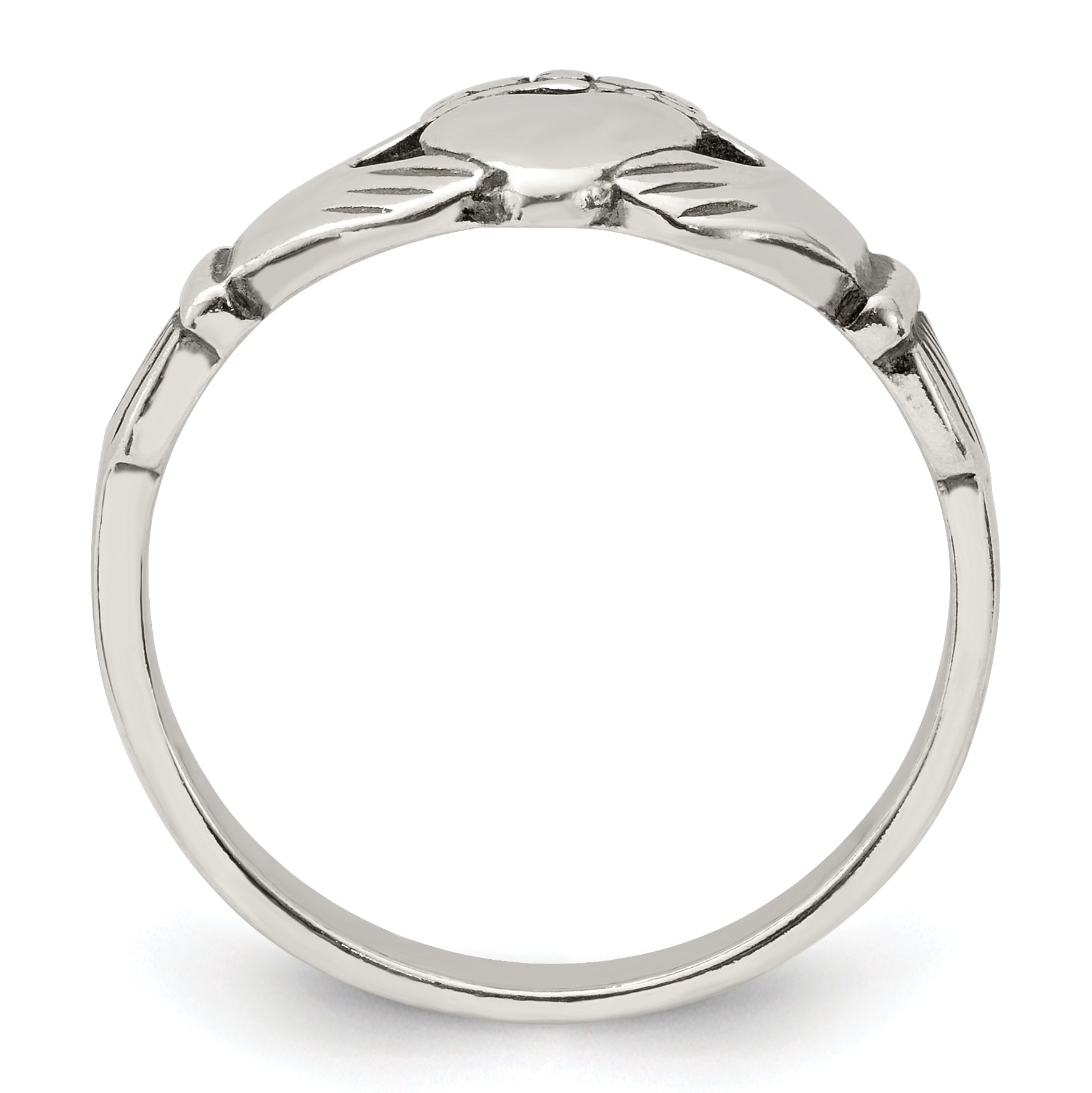 Sterling Silver Antiqued Claddagh Ring Secondary image