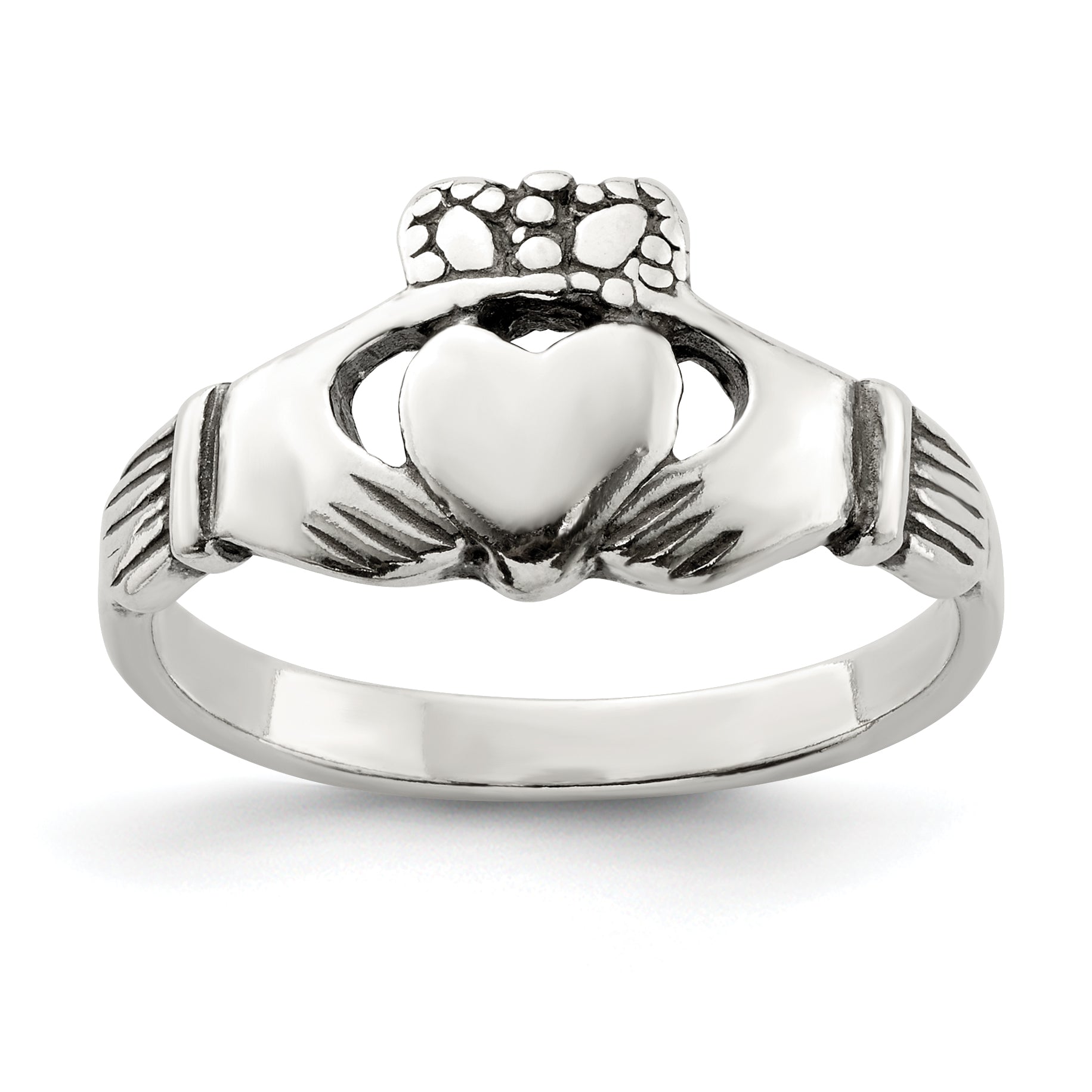 Sterling Silver Antiqued Claddagh Ring Main image