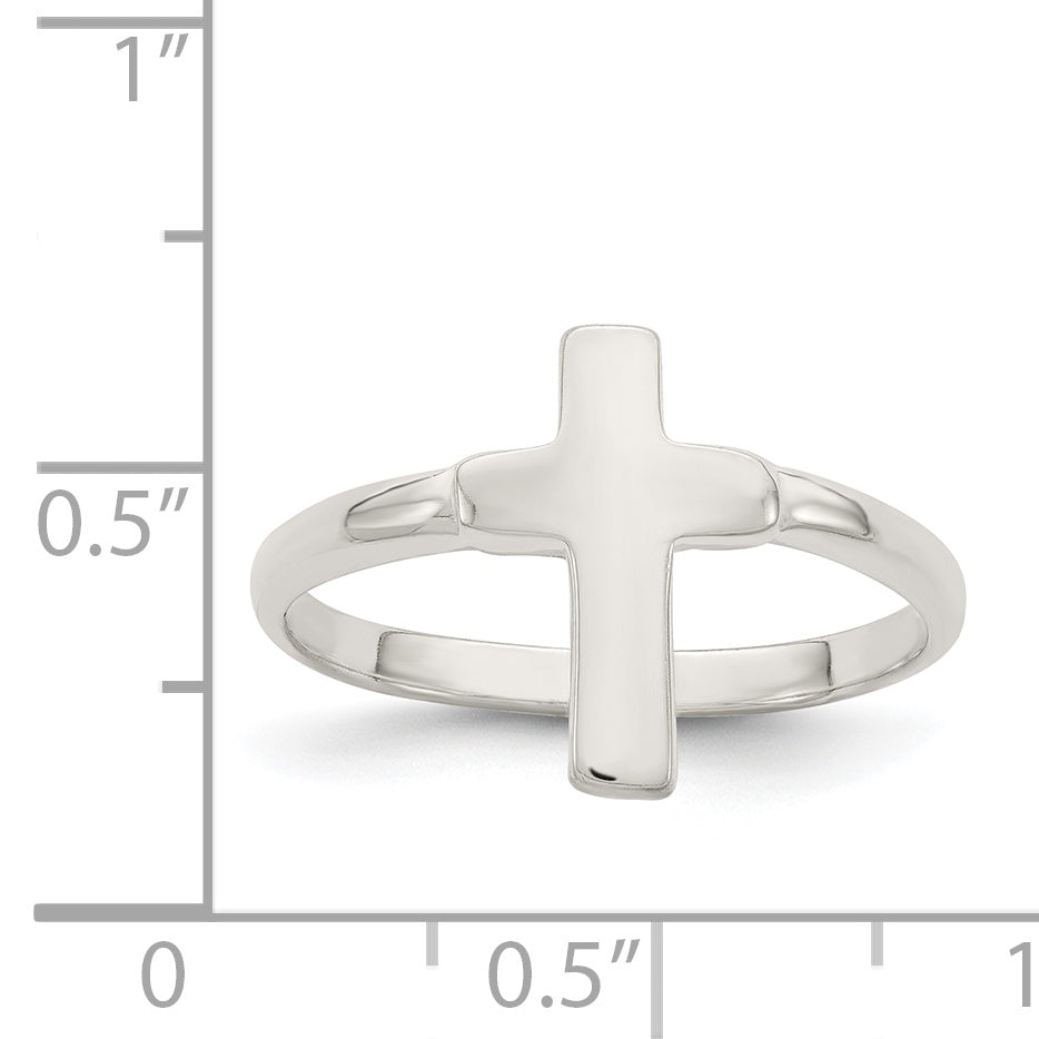 Sterling Silver Solid Cross Ring