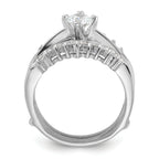 Sterling Silver Rhodium-Plated Cubic Zirconi Ring Set