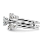 Sterling Silver Rhodium-Plated Cubic Zirconi Ring Set