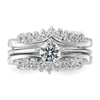 Round Cubic Zirconia Ring Set in Sterling Silver - Sophia Jewelers
