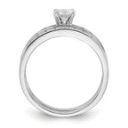 Sterling Silver Rhodium-Plated Cubic Zirconi Ring Set