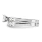 Sterling Silver Rhodium-Plated Cubic Zirconi Ring Set