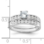 Sterling Silver Rhodium-Plated Cubic Zirconi Ring Set