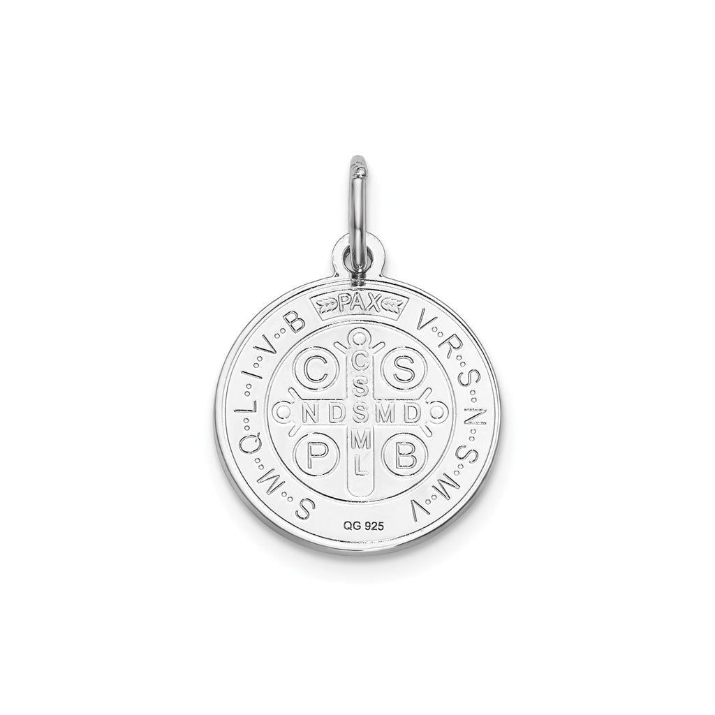 Round St. Benito Medal in Sterling Silver - Sophia Jewelers