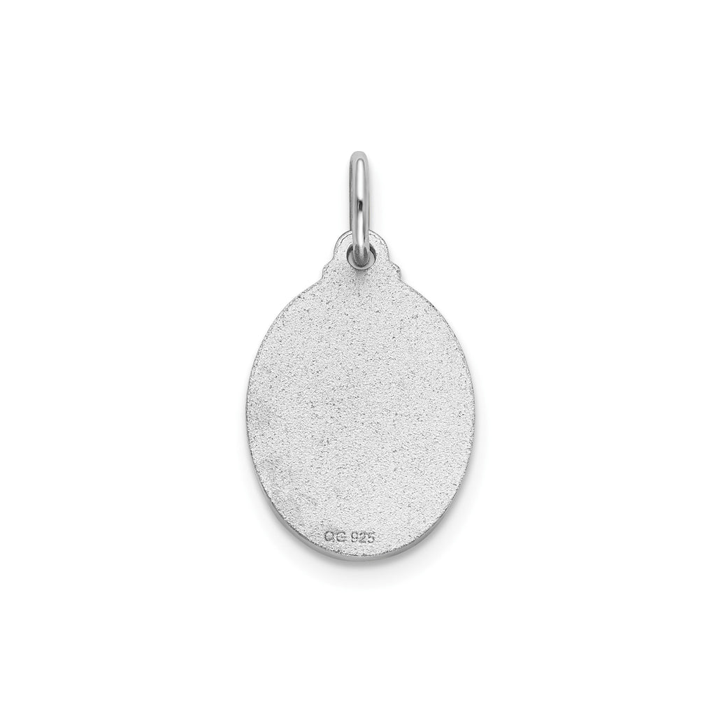 Oval Guadalupe-Spanish Medal in Sterling Silver, 15x11.5mm - Sophia Jewelers