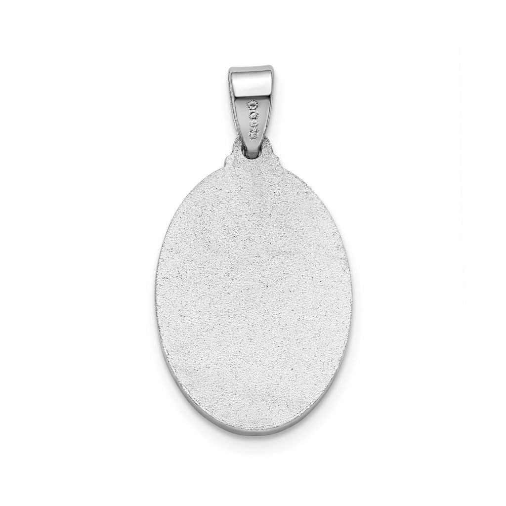 Oval St. Christopher Medal in Sterling Silver, 20x14mm - Sophia Jewelers