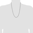 Sterling Silver Rhodium-plated 3.25mm Domed Curb Chain