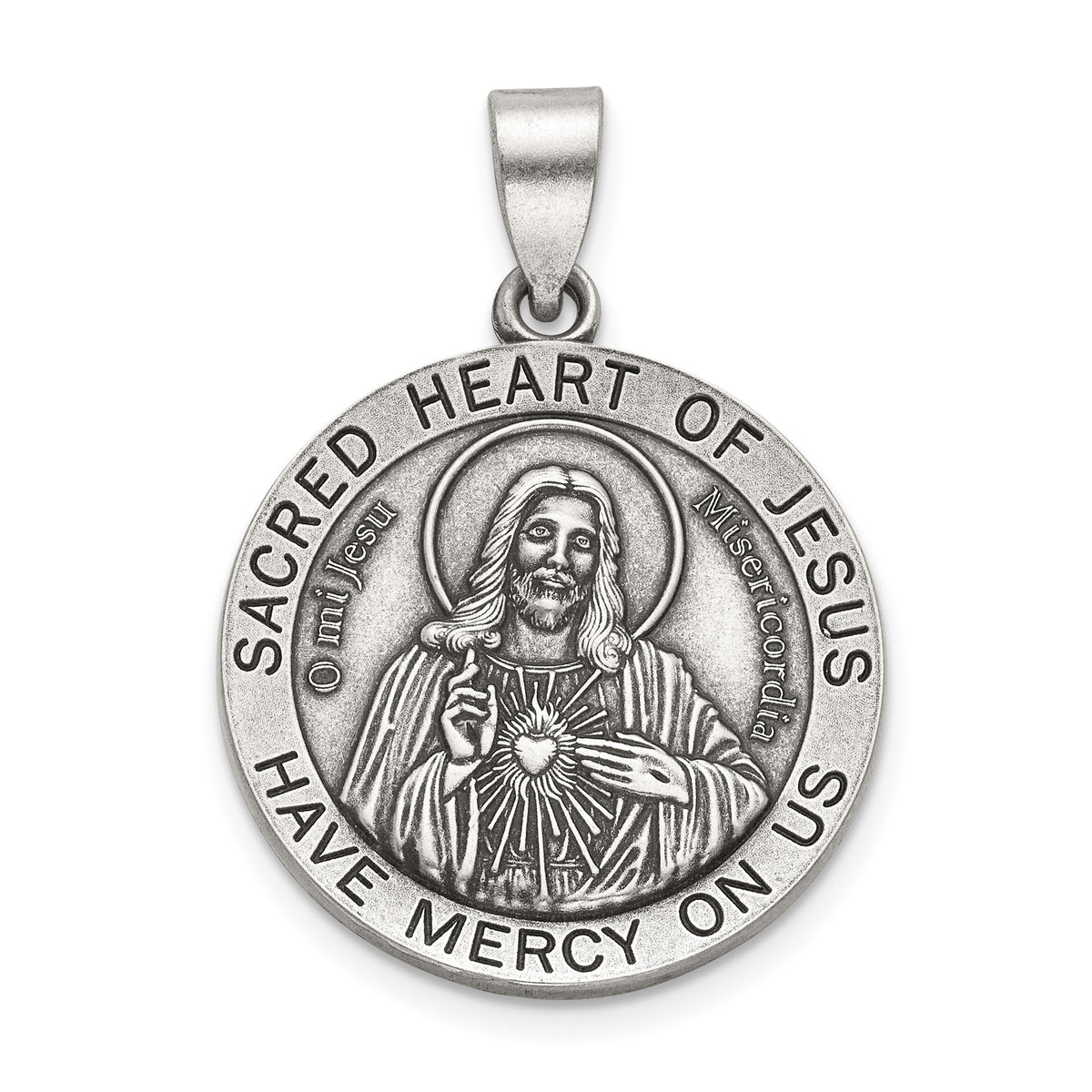 Sacred Heart of Jesus Medal in Sterling Silver, 22mm - Sophia Jewelers Main image