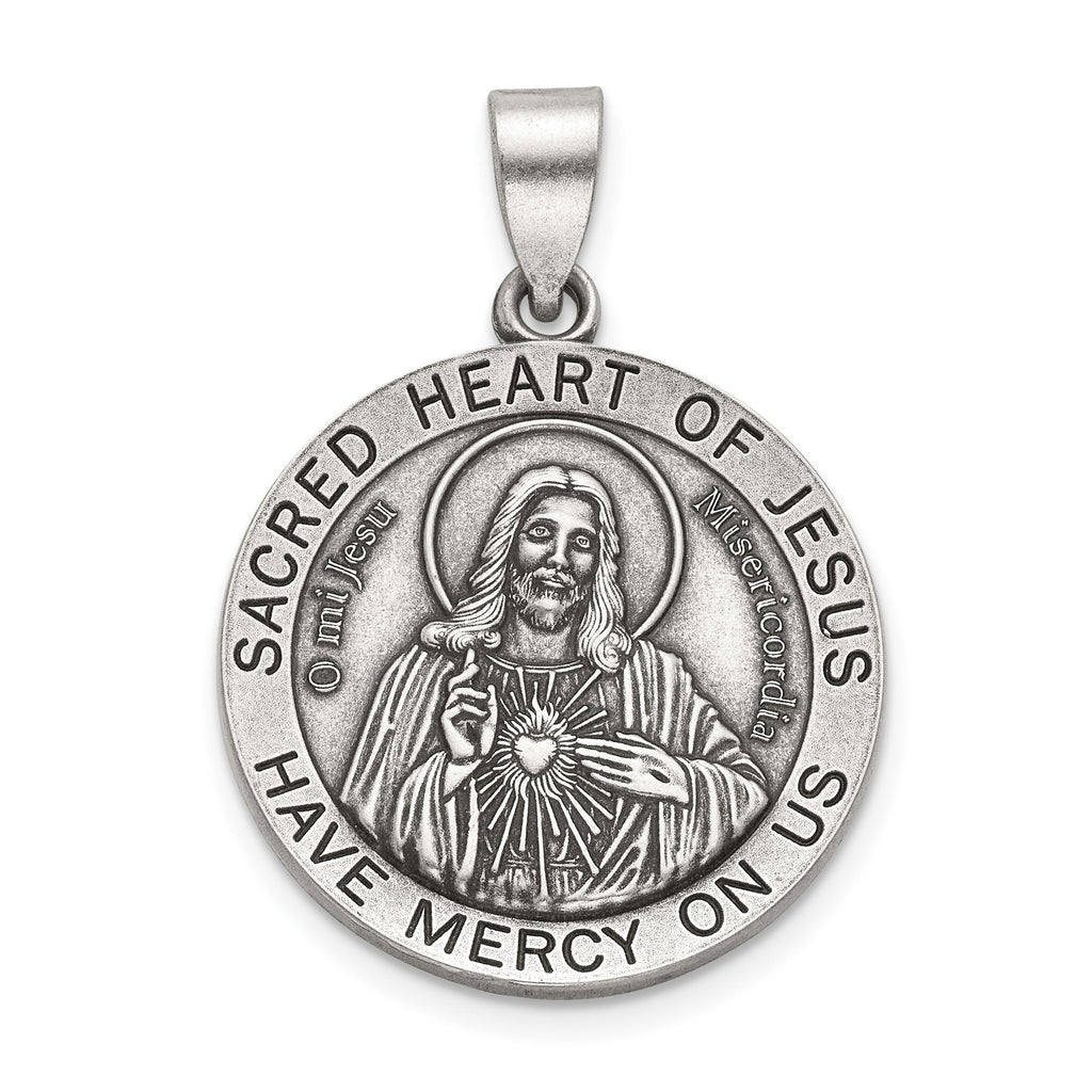 Sacred Heart of Jesus Medal in Sterling Silver, 22mm - Sophia Jewelers