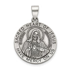 Sacred Heart of Jesus Medal in Sterling Silver, 22mm - Sophia Jewelers