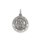 Sacred Heart of Jesus Medal in Sterling Silver, 14.5mm - Sophia Jewelers