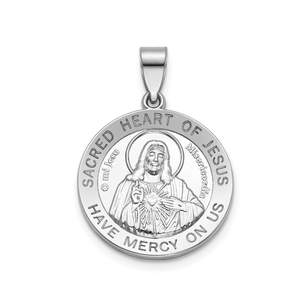 Sacred Heart of Jesus Medal in Sterling Silver, 18.25mm - Sophia Jewelers