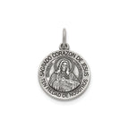 Antique Round Sagrado Corazon Medal in Sterling Silver - Sophia Jewelers