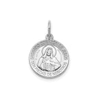 Round Sagrado Corazon Medal in Sterling Silver, 14.5mm - Sophia Jewelers
