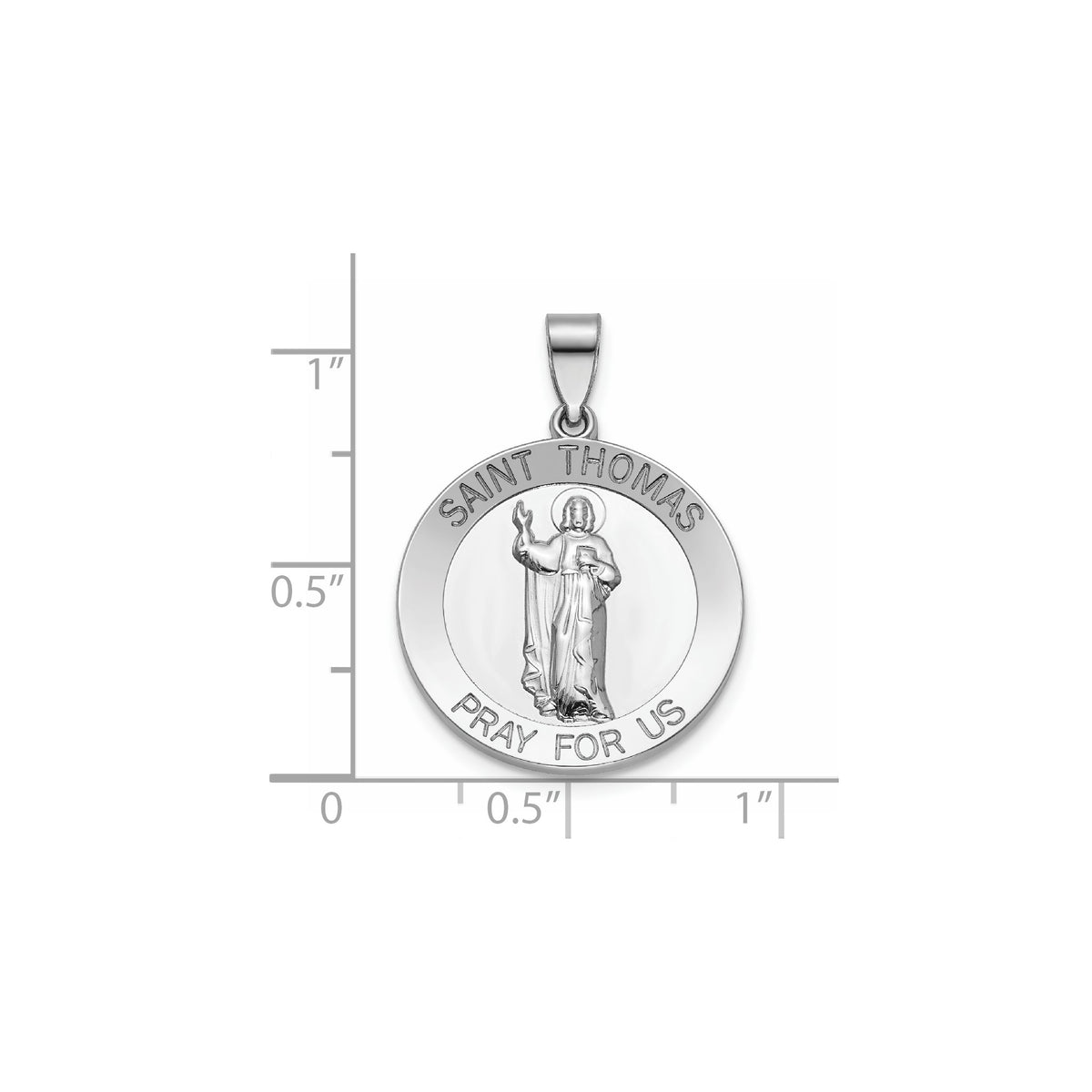 Round St. Thomas Medal in Sterling Silver - Sophia Jewelers