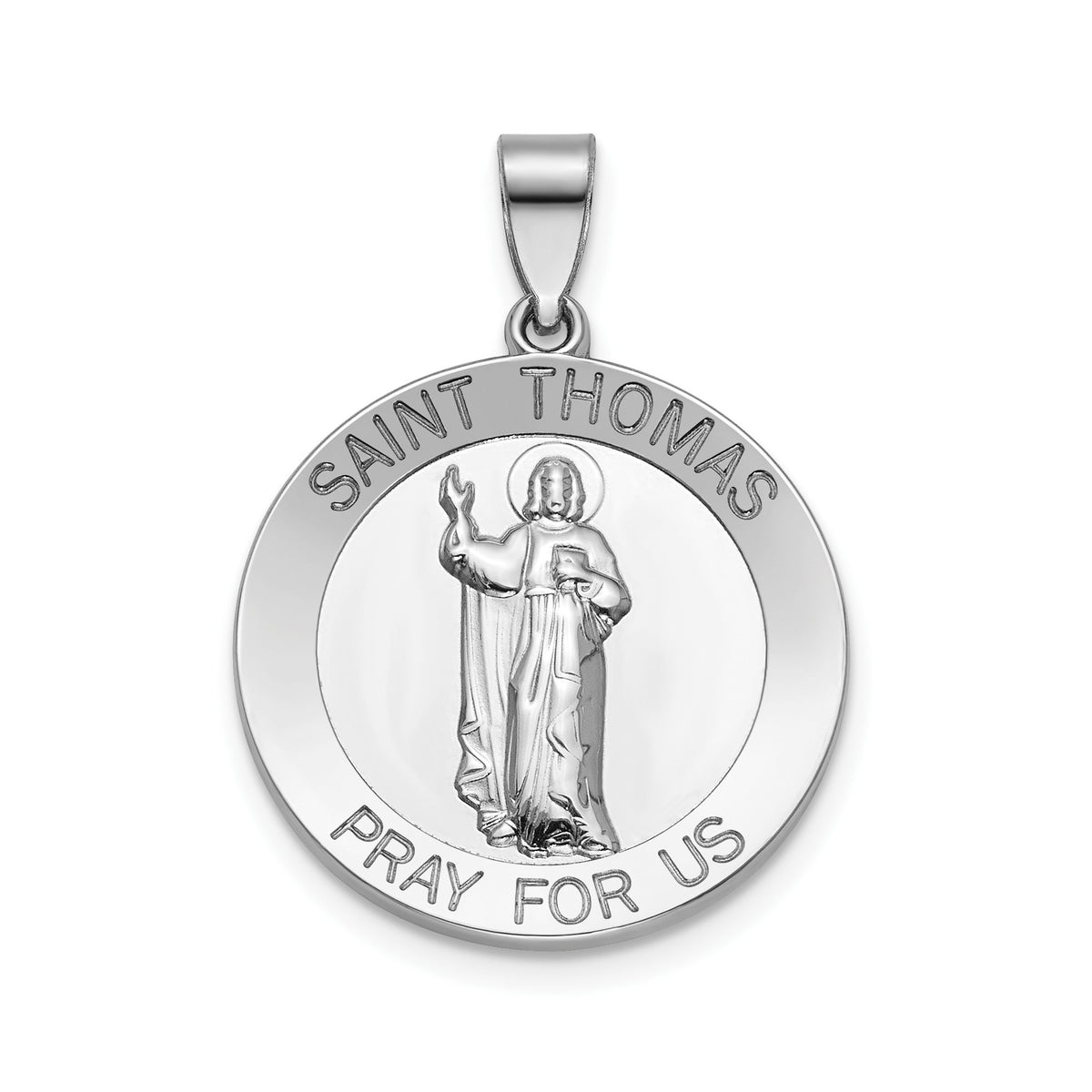 Round St. Thomas Medal in Sterling Silver - Sophia Jewelers Main image