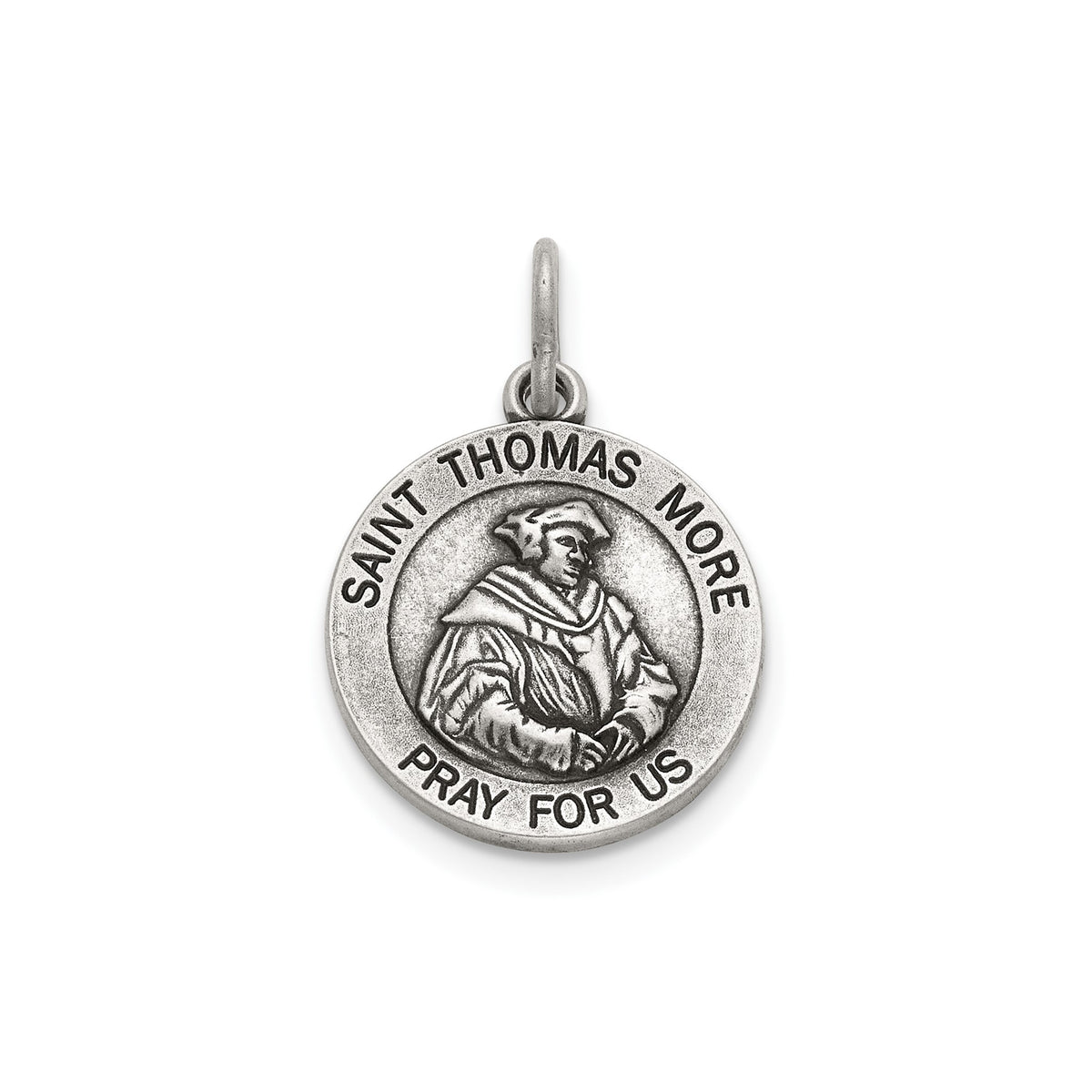 Round St. Thomas More Medal in Sterling Silver - Sophia Jewelers Main image