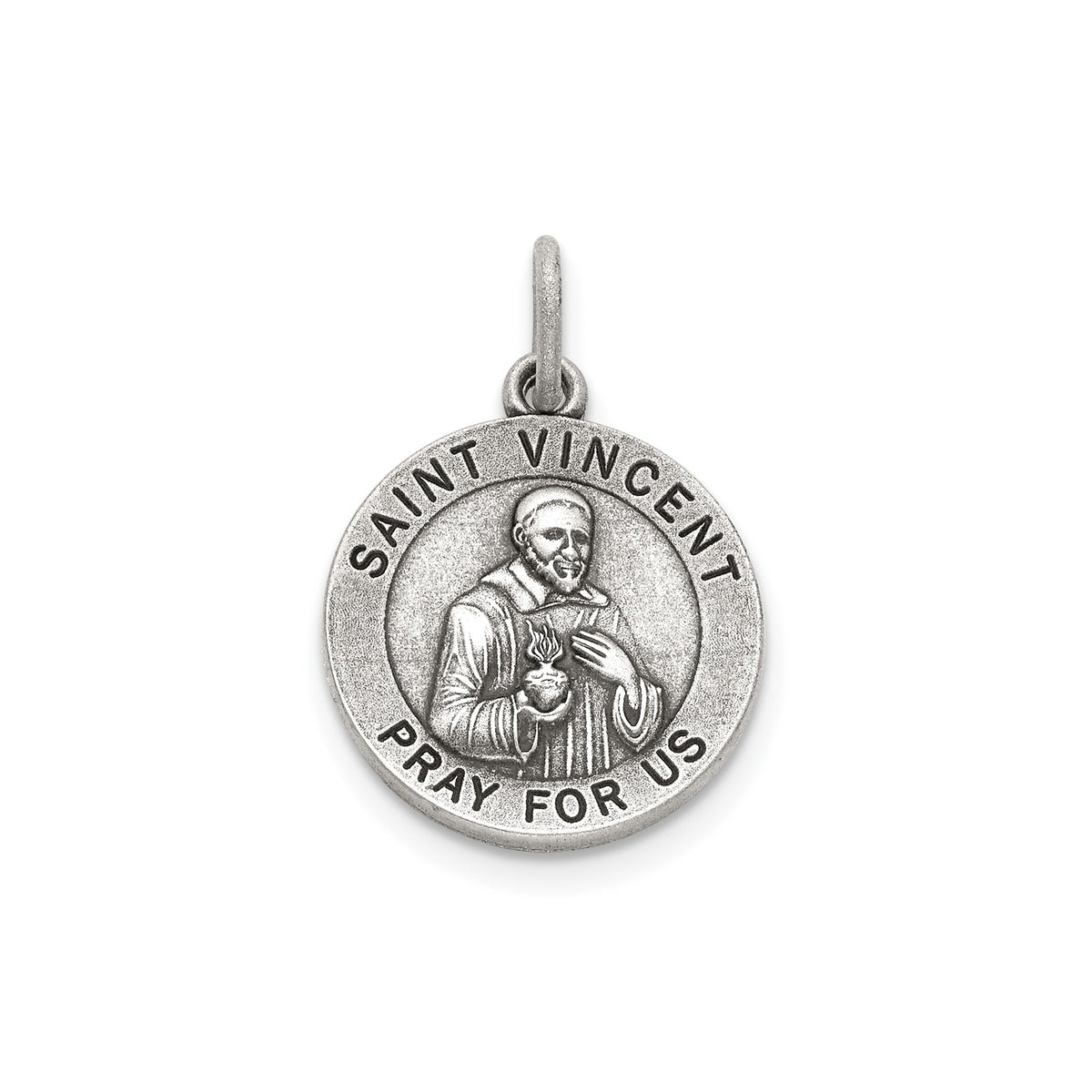 Antique Round St. Vincent Medal in Sterling Silver - Sophia Jewelers Main image
