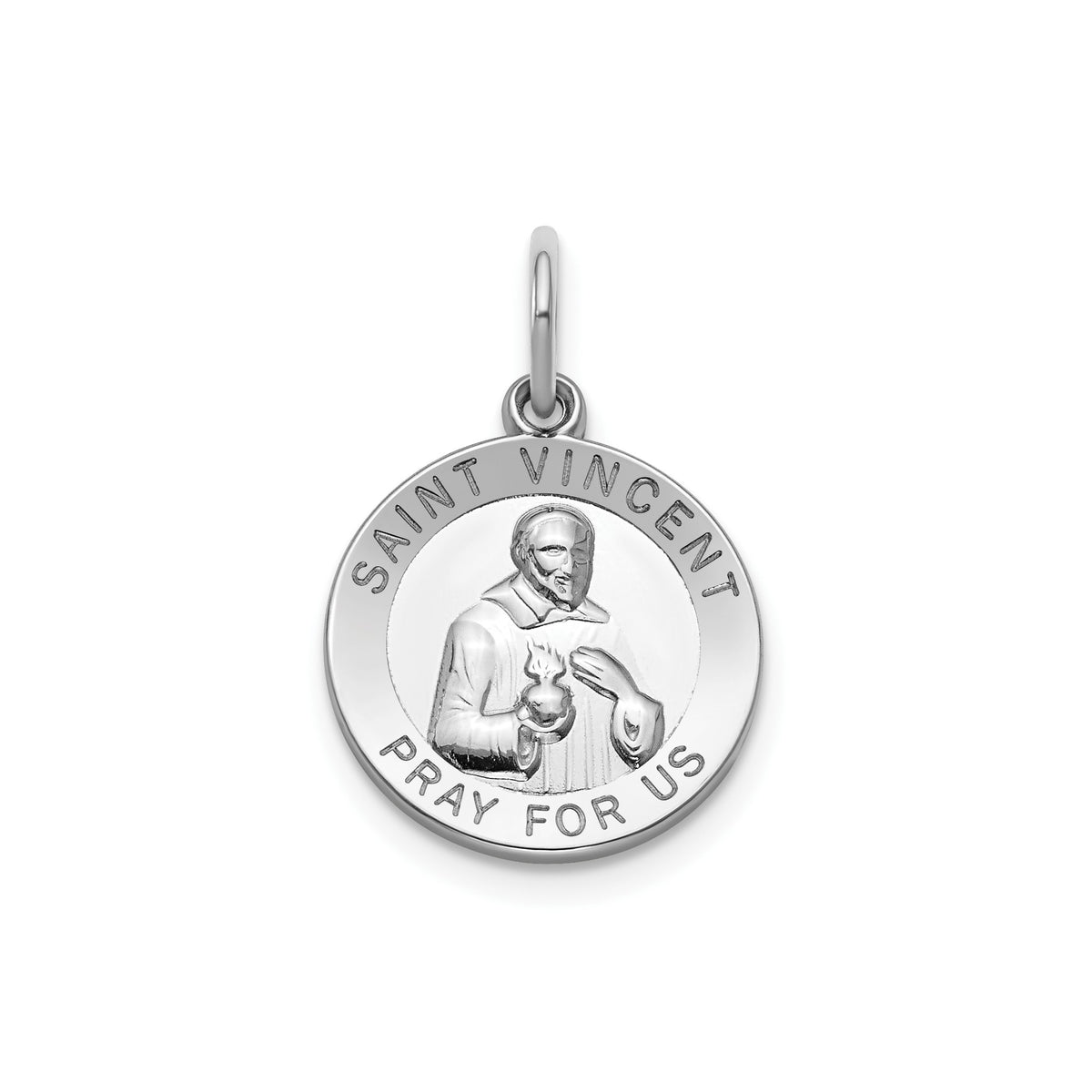 Round St. Vincent Medal in Sterling Silver, 14.5mm - Sophia Jewelers Main image