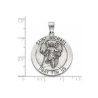 Antique Round St. Michael Medal in Sterling Silver, 27mm - Sophia Jewelers
