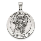 Antique Round St. Michael Medal in Sterling Silver, 27mm - Sophia Jewelers