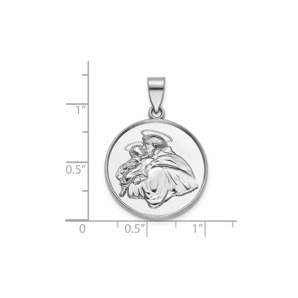 Round St. Anthony Medal in Sterling Silver, 22mm - Sophia Jewelers