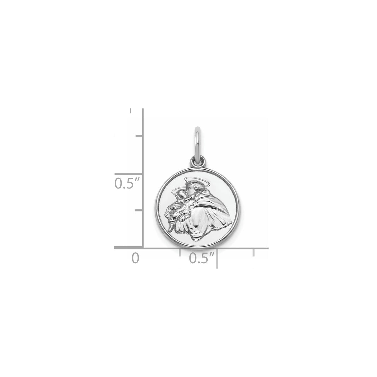 Round St. Anthony Medal in Sterling Silver, 14.5mm - Sophia Jewelers