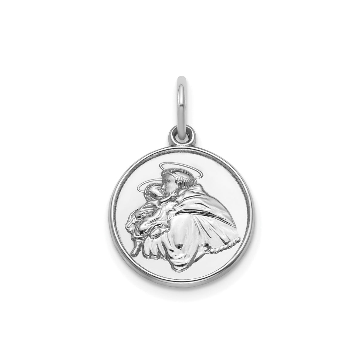 Round St. Anthony Medal in Sterling Silver, 14.5mm - Sophia Jewelers