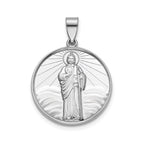 Round St. Jude Thaddeus Medal in Sterling Silver, 20.25mm - Sophia Jewelers