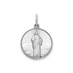 Round St. Jude Thaddeus Medal in Sterling Silver, 16.25mm - Sophia Jewelers