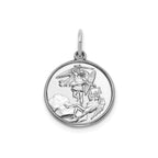 Round St. Michael Medal in Sterling Silver, 16.25mm - Sophia Jewelers