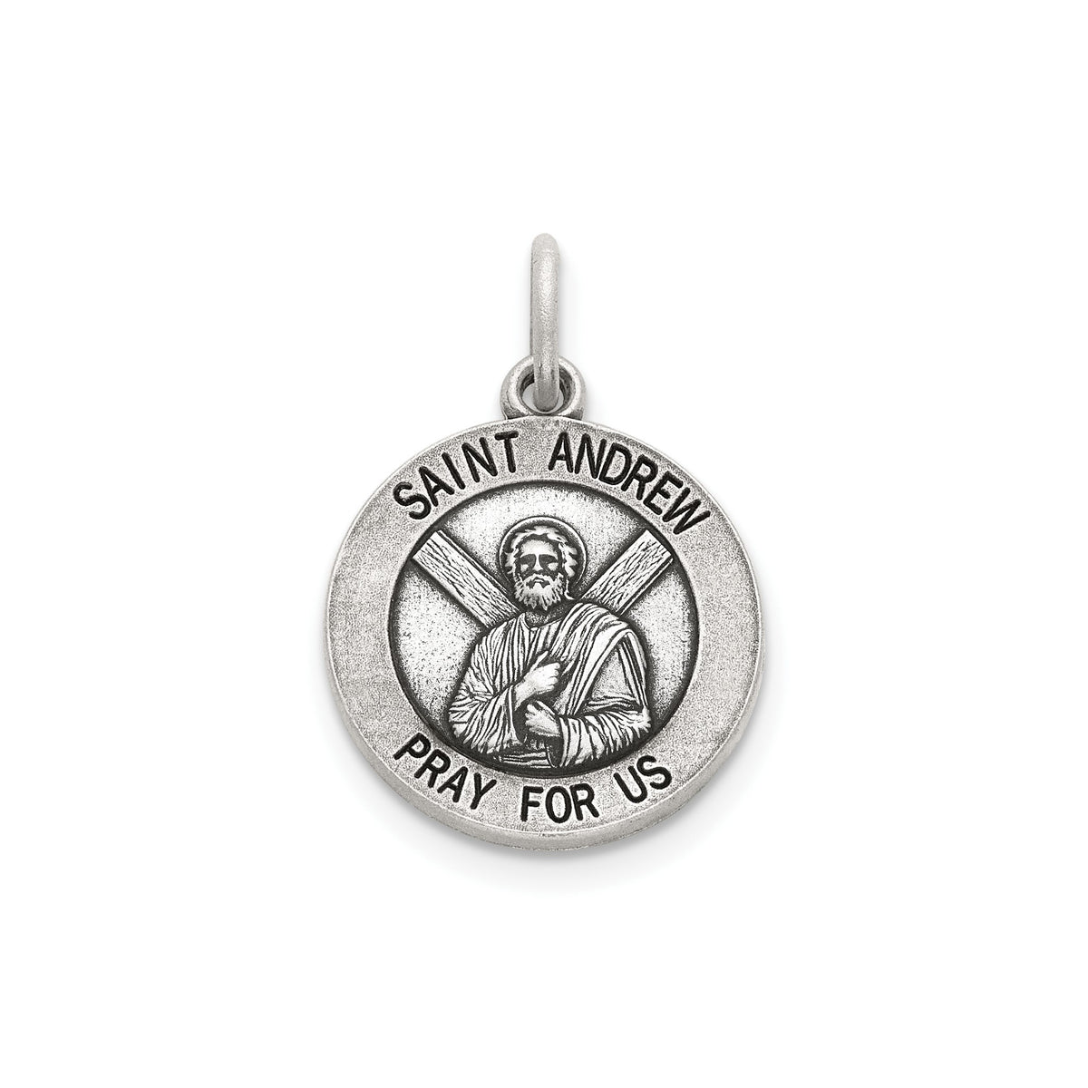 Antique Round St. Andrew Medal in Sterling Silver - Sophia Jewelers