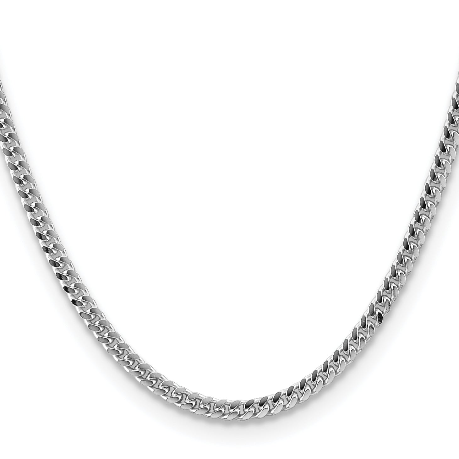 Sterling Silver Diamond-Cut Curb Chain Necklace 4mm
