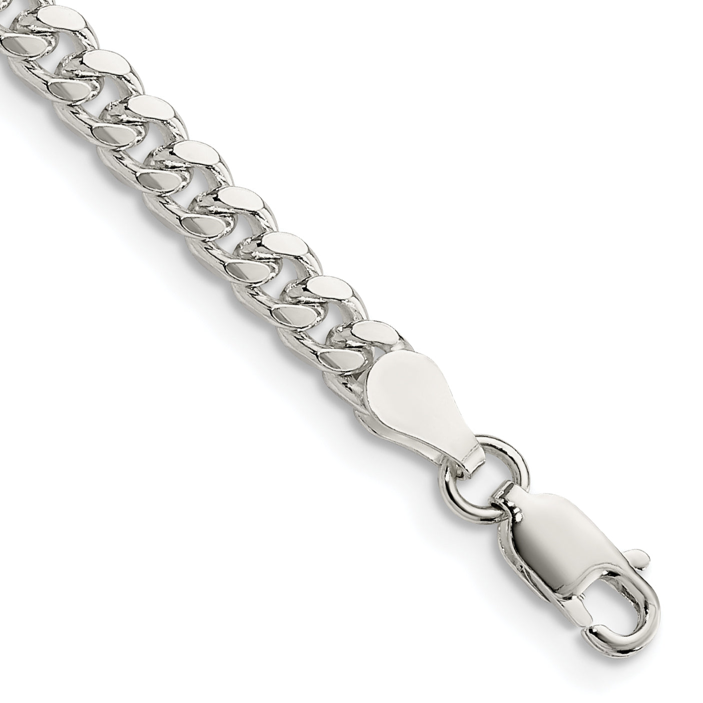 Sterling Silver 4mm Domed With  Side Diamond-Cut Curb Chain Main image