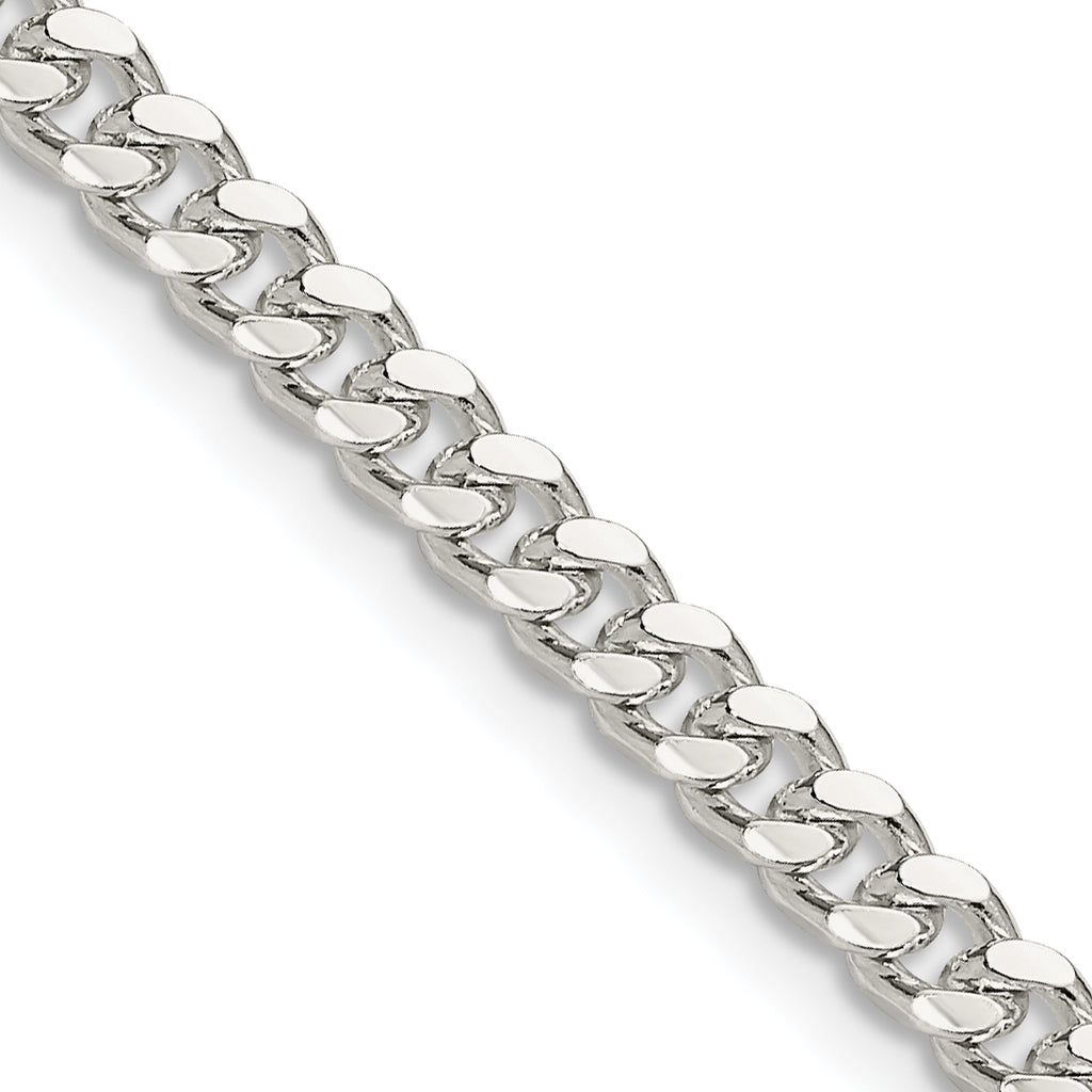 Sterling Silver Diamond-Cut Curb Chain Necklace 4mm