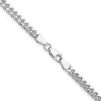 Sterling Silver Rhodium-plated 4mm Domed With  Side Diamond-Cut Curb Chain