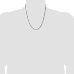 Sterling Silver Rhodium-plated 4mm Domed With  Side Diamond-Cut Curb Chain