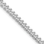 Sterling Silver Rhodium-plated 4mm Domed With  Side Diamond-Cut Curb Chain