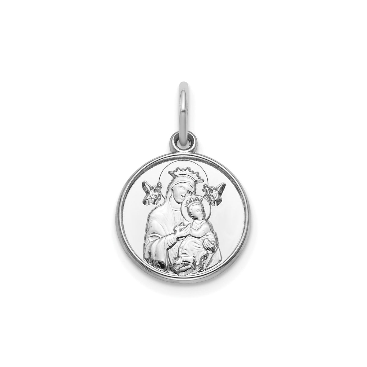 Round Perpetual Help Medal in Sterling Silver, 13.25mm - Sophia Jewelers Main image