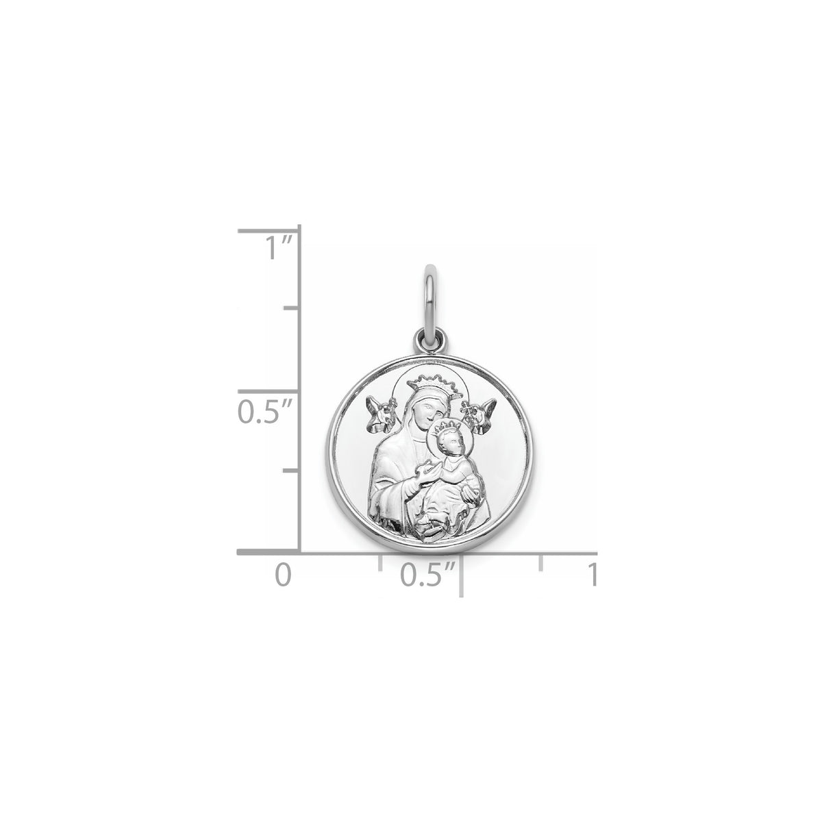 Round Perpetual Help Medal in Sterling Silver, 16.25mm - Sophia Jewelers