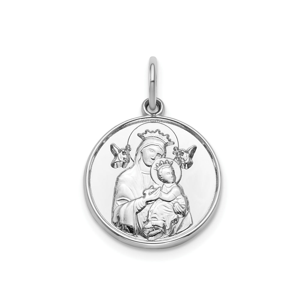 Round Perpetual Help Medal in Sterling Silver, 16.25mm - Sophia Jewelers